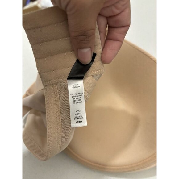 Paramour Marvelous Bra Nude Color Women Size 42DD Full Coverage Wired - Picture 7 of 9